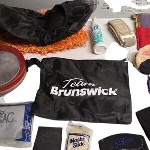 Bowling Accessories Large Lot Tape Slides Rosin Bags Wrist Brace Rags Skin Patch